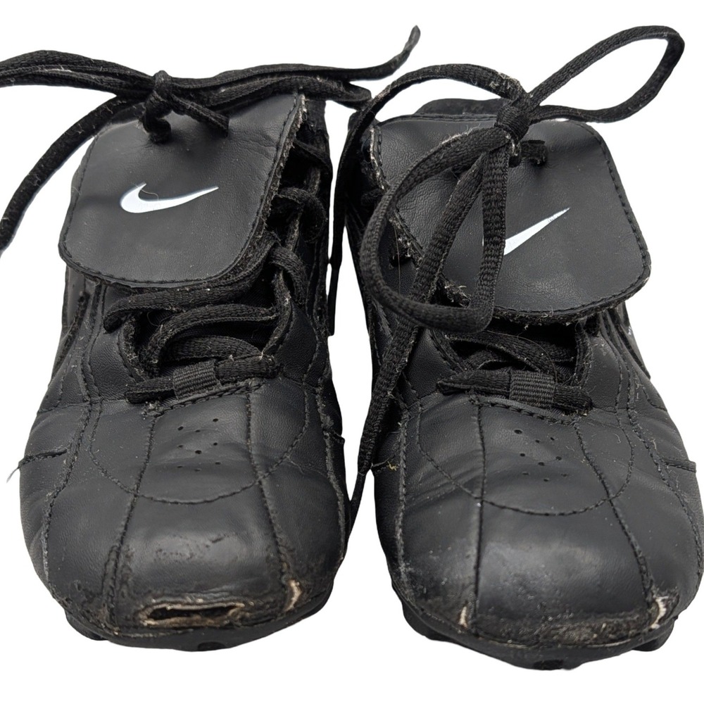 Nike Ribbie Jr Baseball Cleats 309303-011 Black White Youth 1Y Baseball Shoes